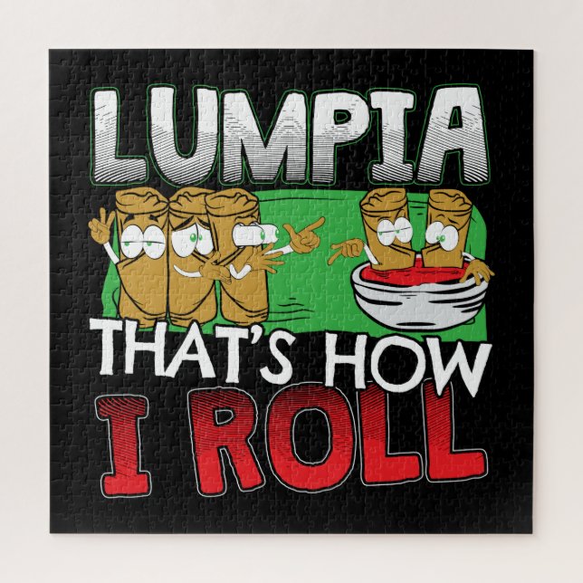 Philippines Filipino Lumpia Food Cartoon Jigsaw Puzzle (Vertical)