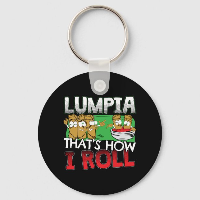 Philippines Filipino Lumpia Food Cartoon Keychain (Front)