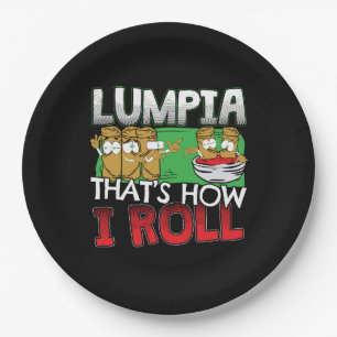 Philippines Filipino Lumpia Food Cartoon Paper Plates