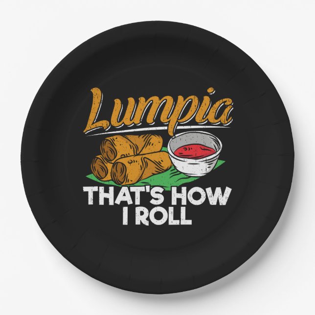 Philippines Filipino Lumpia Food Quote Paper Plates (Front)