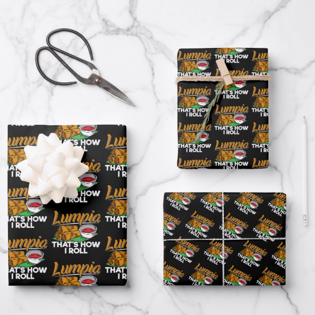 Philippines Filipino Lumpia Food Quote Wrapping Paper Sheets (Front)