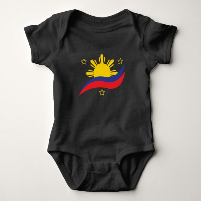 Philippines Filipino Pinoy Flag Baby Bodysuit (Front)
