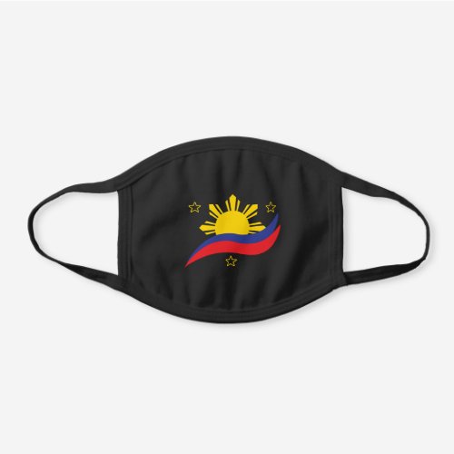 Philippines Filipino Pinoy Flag Black Cotton Face Mask