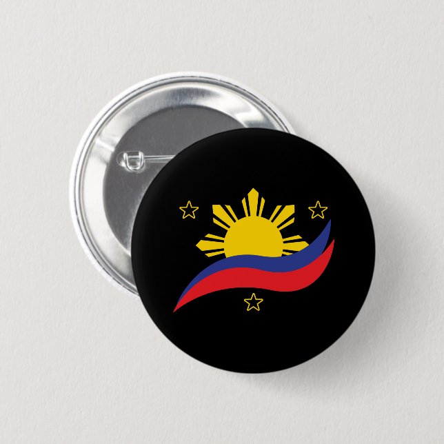 Philippines Filipino Pinoy Flag Button (Front & Back)