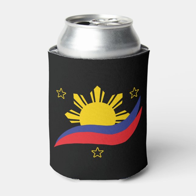 Philippines Filipino Pinoy Flag Can Cooler (Can Front)