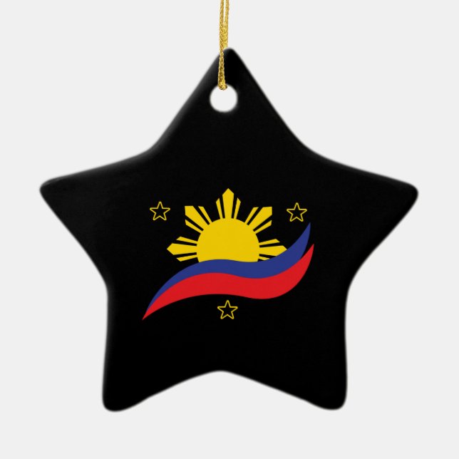 Philippines Filipino Pinoy Flag Ceramic Ornament (Front)