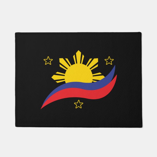 Philippines Filipino Pinoy Flag Doormat (Front)