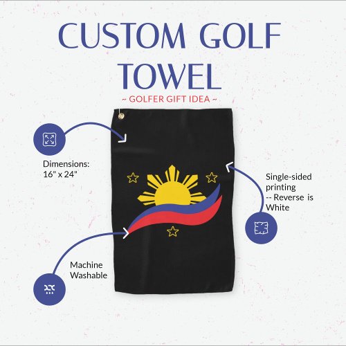 Philippines Filipino Pinoy Flag Golf Towel