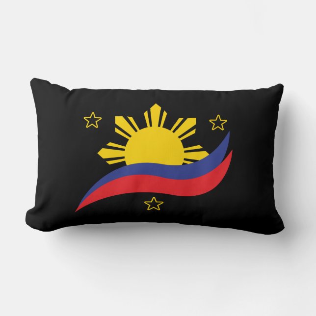 Philippines Filipino Pinoy Flag Lumbar Pillow (Front)