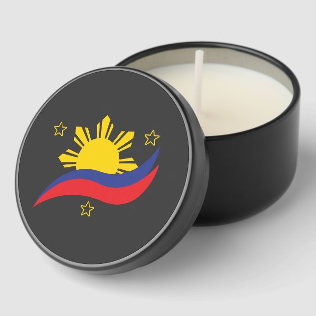 Philippines Filipino Pinoy Flag Mini Candle Favors (Corner)
