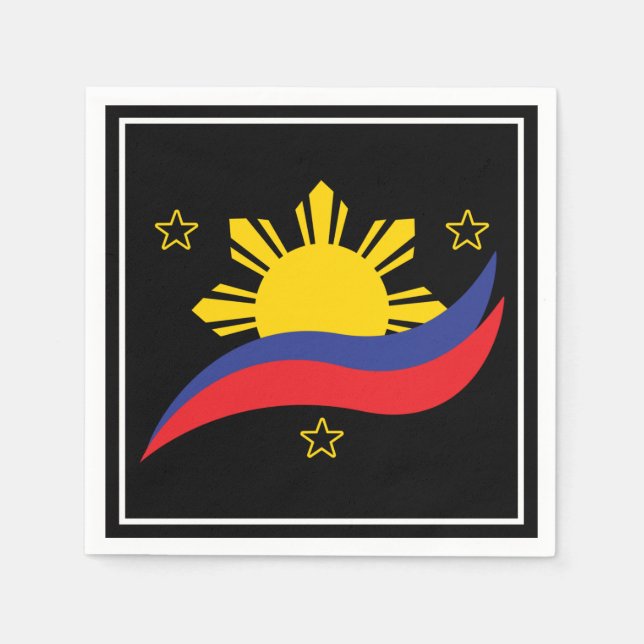 Philippines Filipino Pinoy Flag Napkins (Front)