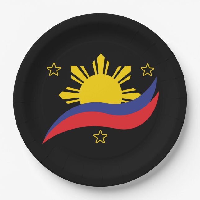 Philippines Filipino Pinoy Flag Paper Plates (Front)