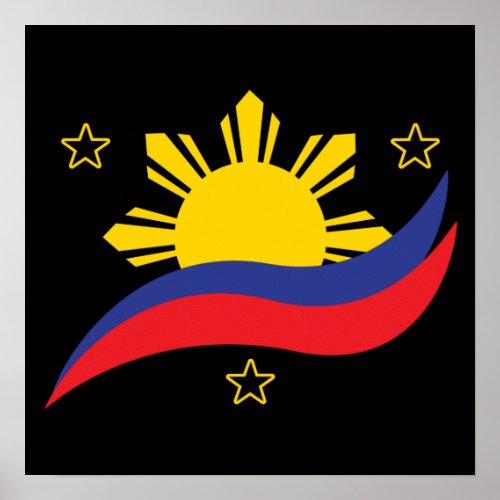 Philippines Filipino Pinoy Flag Poster