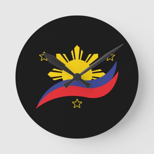 Philippines Filipino Pinoy Flag Round Clock