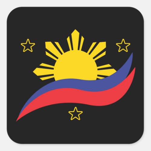 Philippines Filipino Pinoy Flag Square Sticker