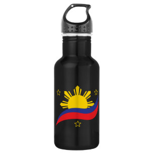 Philippines Filipino Pinoy Flag Stainless Steel Water Bottle
