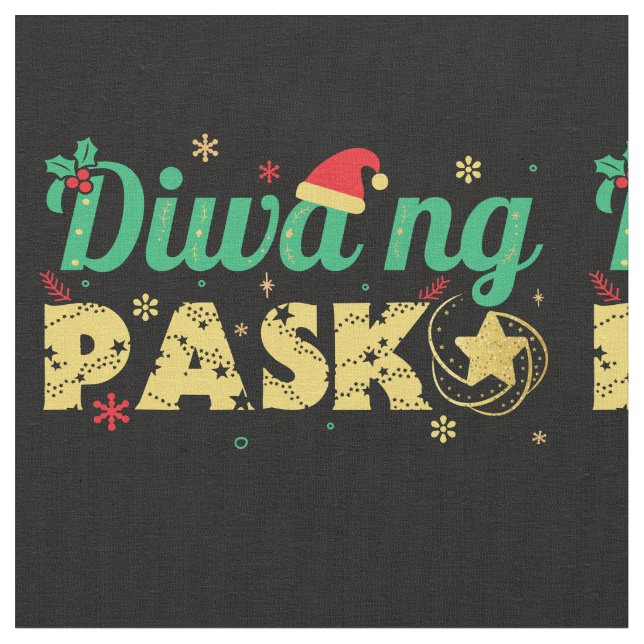 Philippines Filipino Spirit of Christmas Fabric (Close Up)