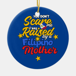 Philippines Filipino Woman Filipina Kid Mother No Ceramic Ornament