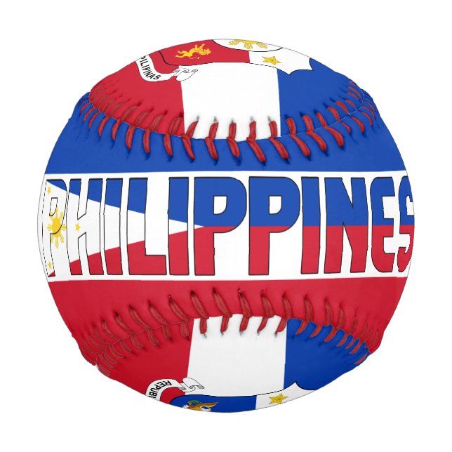Philippines Flag and Coat of Arms Patriotic Baseball (Front)