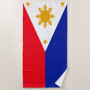 Philippines Flag Beach Towel