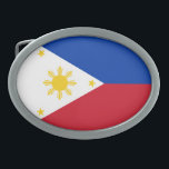 Philippines Flag Belt Buckle<br><div class="desc">Patriotic flag of Philippines.</div>