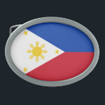 Philippines Flag Belt Buckle<br><div class="desc">Patriotic flag of Philippines.</div>