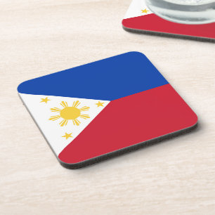 Philippines flag beverage coaster
