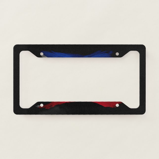 Philippines flag brush stroke, national flag license plate frame (Front)