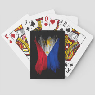 Philippines flag brush stroke, national flag poker cards