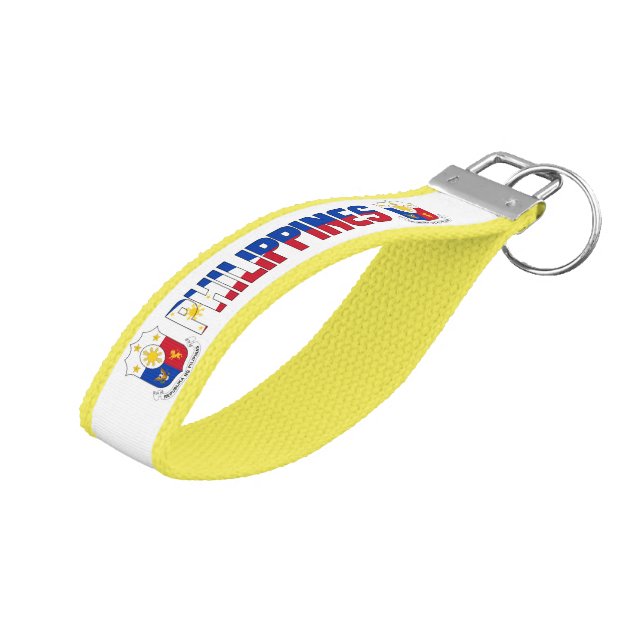 Philippines Flag Charming Patriotic Wrist Keychain (Angled Up)