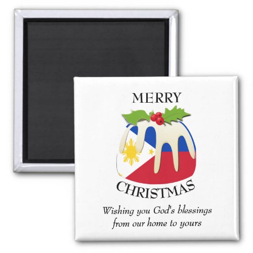 PHILIPPINES FLAG Christmas Pudding Magnet