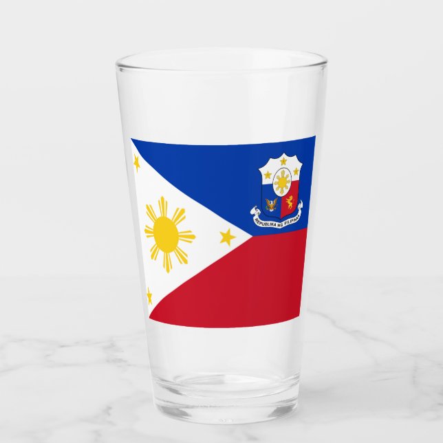 Philippines flag-coat of arms      glass