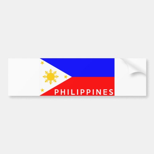 Philippines flag country text name bumper sticker