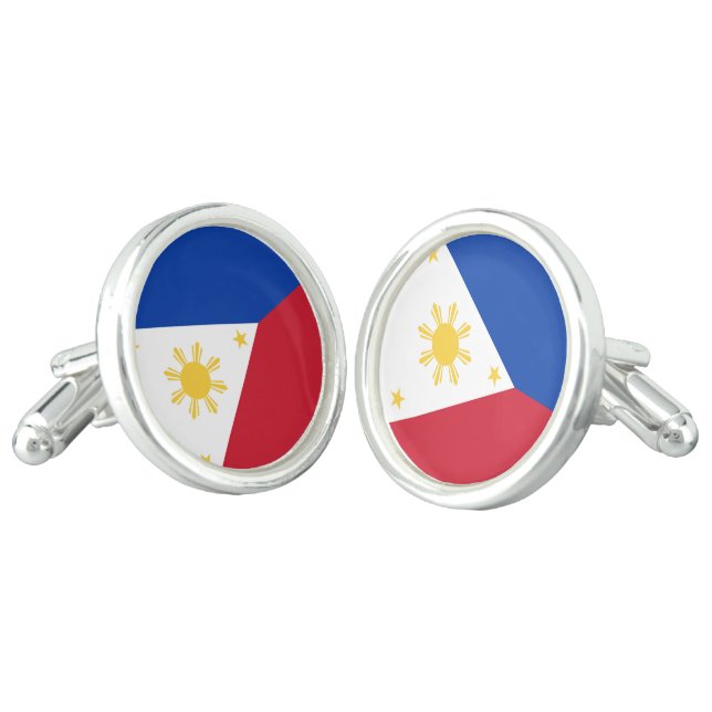 Philippines flag cufflinks (Angled)