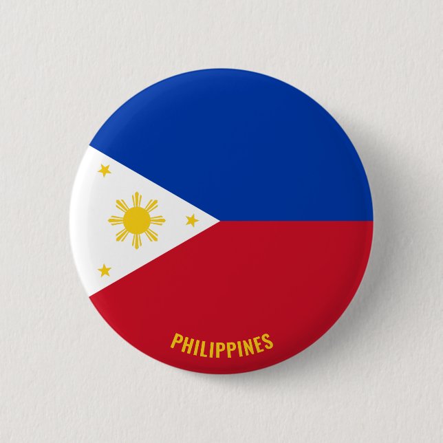 Philippines Flag Cute Patriotic Button (Front)