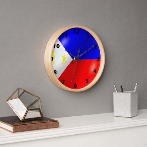 Philippines Flag Design Wall Clock