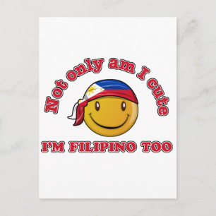 Philippines flag designs postcard