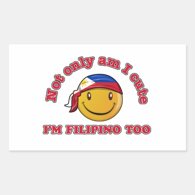 Philippines flag designs rectangular sticker (Front)