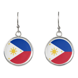 Philippines flag earrings