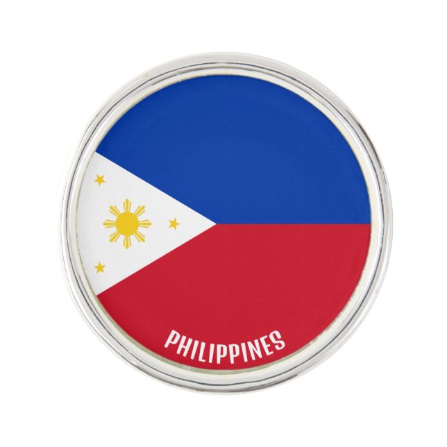Philippines Flag Elegant Patriotic Lapel Pin (Front)