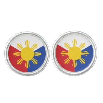 Philippines Flag Elements Cufflinks by BeetifulWorld at Zazzle