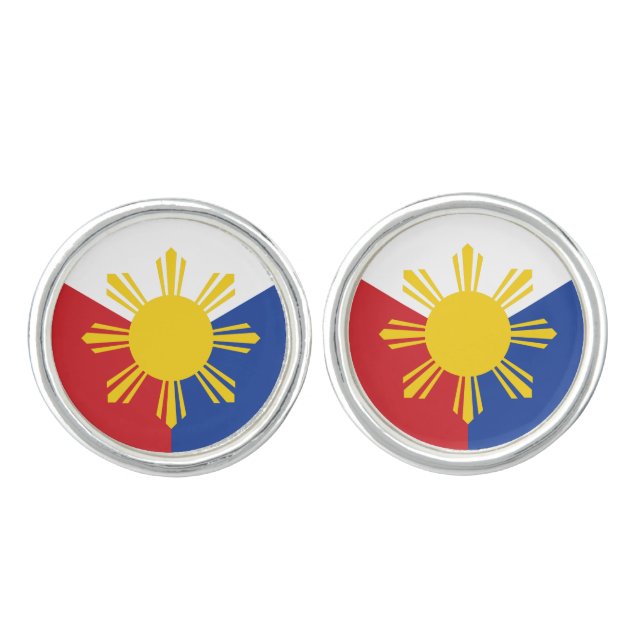 Philippines Flag Elements Cufflinks (Front)