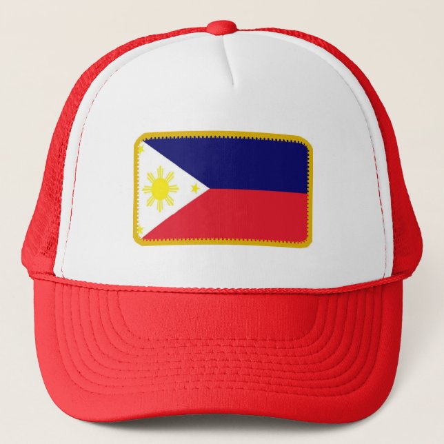 Philippines flag embroidered effect hat (Front)