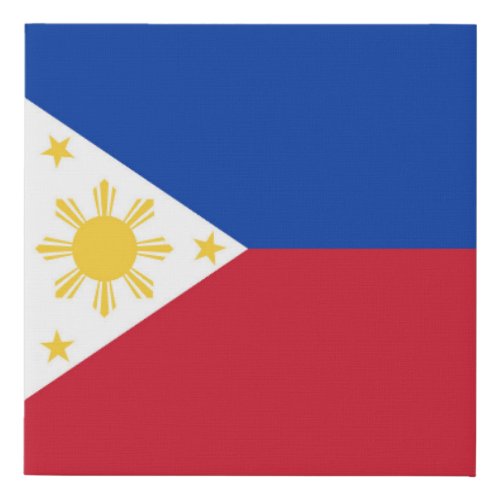 Philippines flag faux canvas print