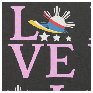 Philippines Flag - Filipina Pink Love Fabric
