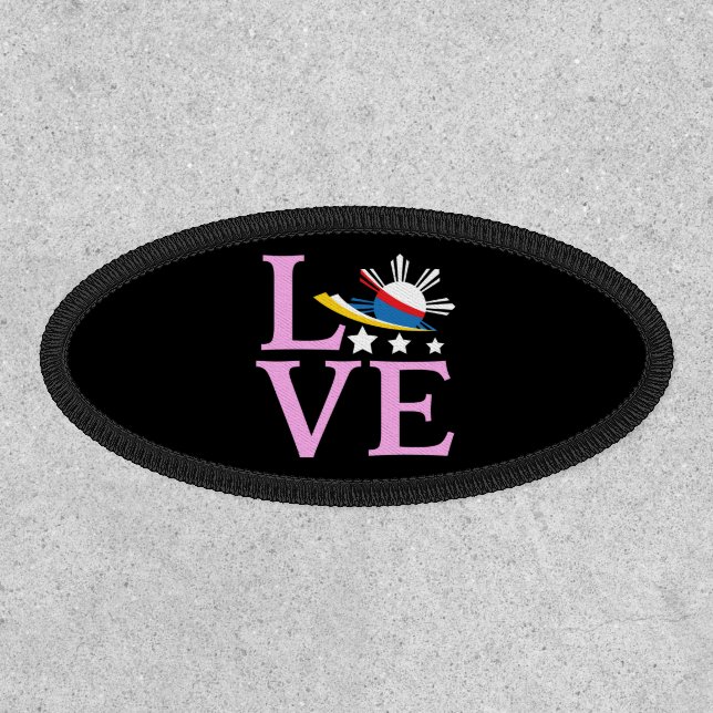 Philippines Flag - Filipina Pink Love Patch (Front)