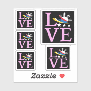 Philippines Flag - Filipina Pink Love Sticker
