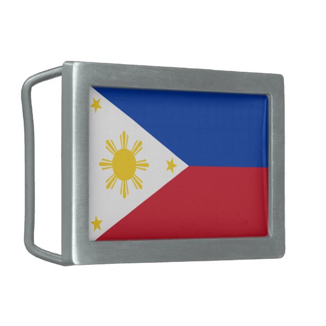 Philippines Flag Filipino Flag Belt Buckle (Front Left)