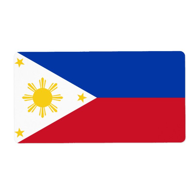 Philippines Flag Filipino Flag Label (Front)