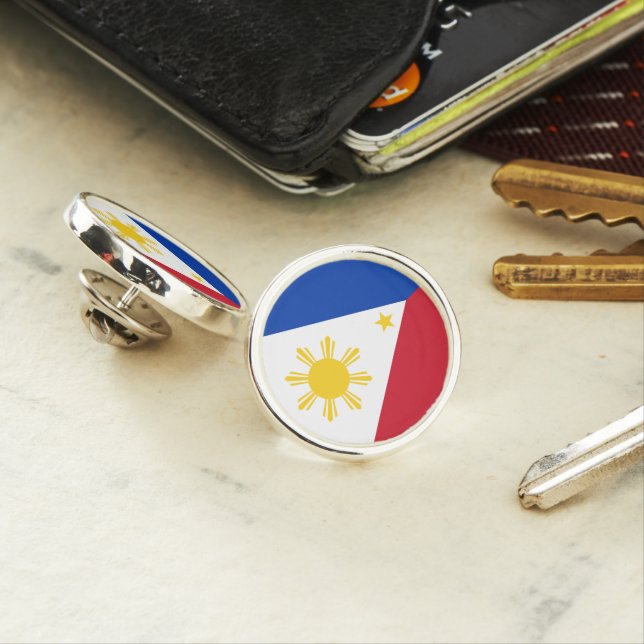 Philippines Flag Filipino Flag Lapel Pin (In Situ)